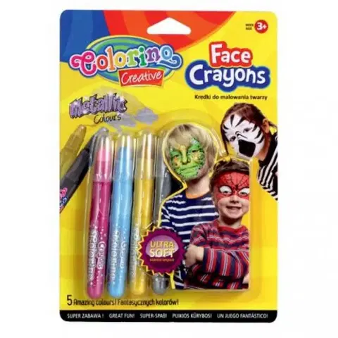 Hračky PATIO - Colorino ceruzky na tvár - metalické 5 farieb