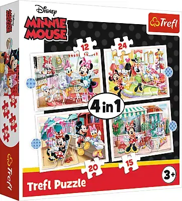 Hračky puzzle TREFL - Puzzle 4v1- Minnie s priateľmi / Disney Minnie