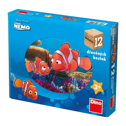 Drevené hračky DINOTOYS - Drevené kocky Nemo 12 ks