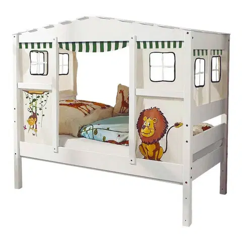 Atypické detské postele Posteľ V Tvare Domčeka Lio Mini Záves Safari