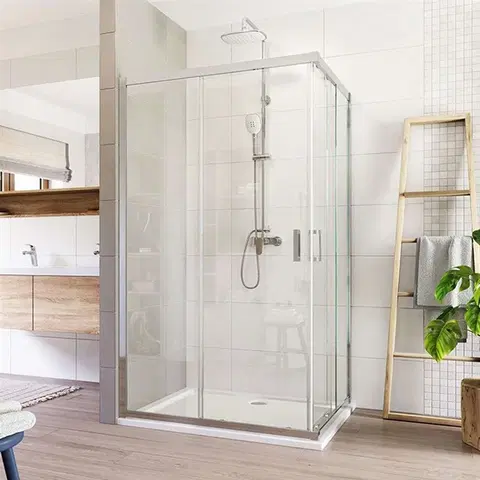 Sprchovacie kúty MEREO - Sprchovací kút, LIMA, obdĺžnik, 120x100 cm, chróm  ALU, sklo Číre CK84433K