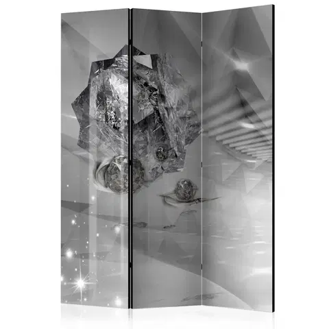 Paravány Paraván Abstract Greyness Dekorhome 135x172 cm (3-dielny)