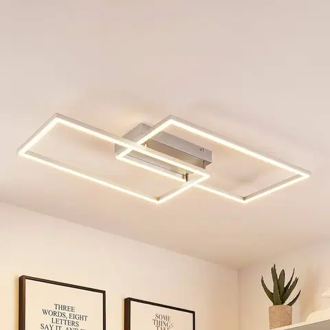 Stropné svietidlá Lucande Lucande Muir LED stropná lampa, obdĺžniky, CCT