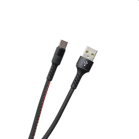 USB káble MobilNET Dátový a nabíjací kábel TPU USBUSB-C, 2A, 1m, čierny KAB-0116-USB-TYPEC