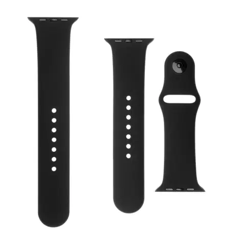 Puzdrá na mobilné telefóny FIXED Set silikónových remienkov pre Apple Watch 38/40/41 mm, čierny FIXSST-436-BK