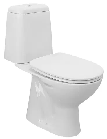 Kúpeľňa AQUALINE - RIGA WC kombi, dvojtlačítko 3/6l, spodný odpad, splachovací mechanizmus, biela RG801