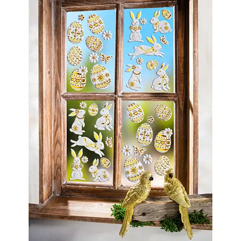 Drobné dekorácie a doplnky 10-dielny obrázok na okno "Veľkonočné vajíčka"