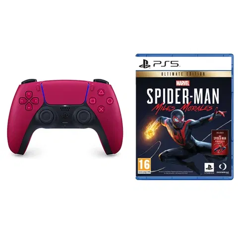 Gamepady PlayStation 5 DualSense Wireless Controller, cosmic red + Marvel’s Spider-Man: Miles Morales CZ (Ultimate Edition) CFI-ZCT1W