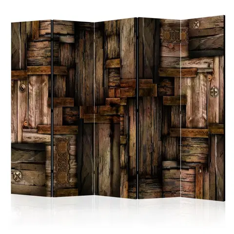 Paravány Paraván Wooden puzzle Dekorhome 225x172 cm (5-dielny)