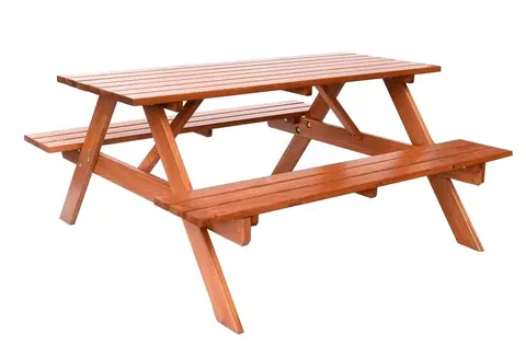 Záhradný pivný set - stôl a lavica set PIKNIK lakovaný - 220cm ROJAPLAST