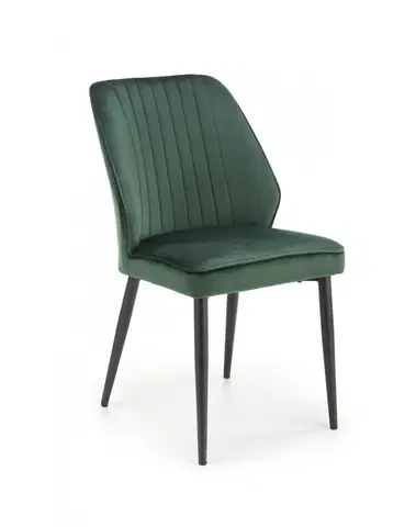 Jedálenské stoličky a kreslá Jedálenské kreslo K432 Halmar Tmavo zelená