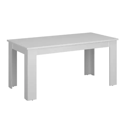 Jedálenské stoly Jedálenský rozkladací stôl, biela, 160-210x90 cm, ERODIN