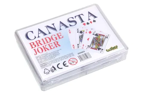 Hračky spoločenské hry - hracie karty a kasíno WIKY - Karty Canasta - plast. krabička