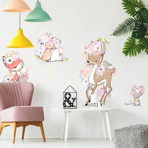 Nálepky na stenu Nálepka na stenu - Floral animals