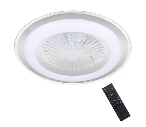 Ventilátory  LED Stmievateľné stropné svietidlo s látorom ZONDA LED/48W/230V strieborná + DO 