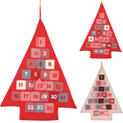 Vianočné dekorácie Adventný kalendár strom 62 cm