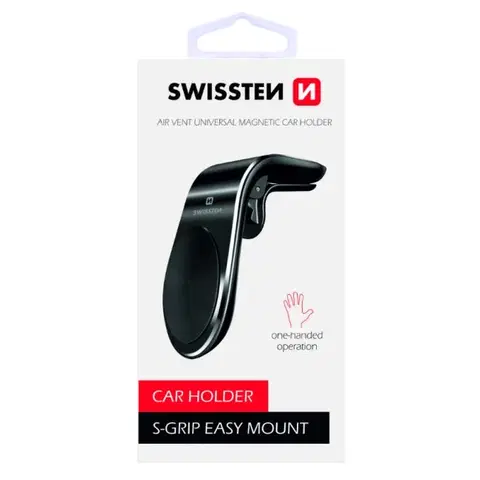 Držiaky na mobil Swissten magnetický držiak do ventilácie auta S-Grip easy mount, čierny 65010700