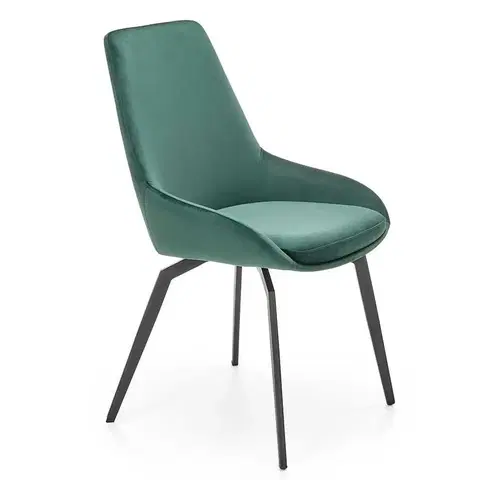 Čalúnené stoličky Stolička K479 velvet/kov tmavá  zelená  49x60x91