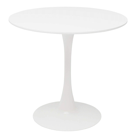 Jedálenské stoly KONDELA Reventon okrúhly jedálenský stôl biela matná