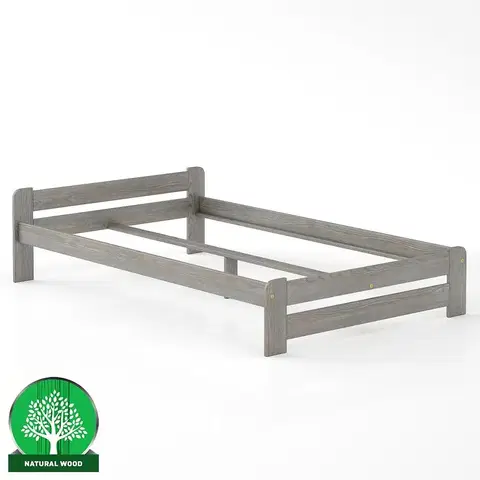 Drevené postele Posteľ borovica LK099–120x200 sivá