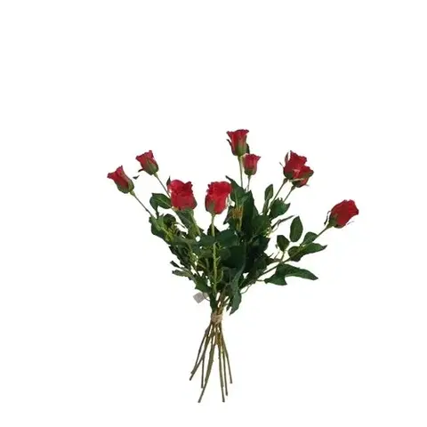 Kvety Umelá kvetina púčik Ruža červená, 64 cm, 9 ks