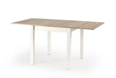 Jedálenské stoly Rozkladací jedálenský stôl GRACJAN Halmar Biela / dub sonoma