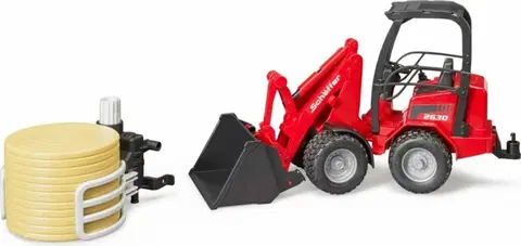 Hračky - dopravné stroje a traktory BRUDER - 02192 Schäffer Kompaktný nakladač s uchopovačom balíkov