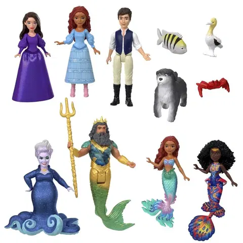 Hračky bábiky MATTEL - The Little Mermaid Sada Malých Bábik A Kamarátov Zo Zeme A Mora