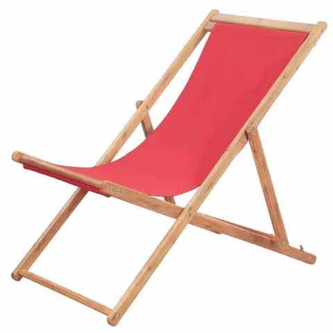 Záhradné kreslá a stoličky Skladacia plážová stolička látková Červená