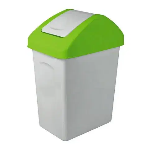 Odpadkové koše Kinekus Kôš na odpad preklápací 10 l, plastový, SWING zeleno - sivý