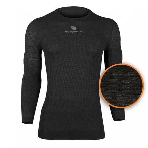 Pánske tričká Unisex tričko Brubeck Base Layer s dlhým rukávom Graphite - S