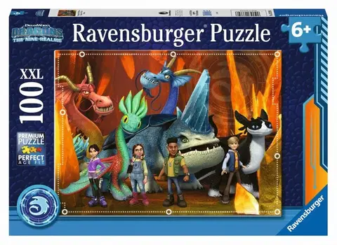 Hračky puzzle RAVENSBURGER - Ako vycvičiť draka: the nine realms 100 dielikov