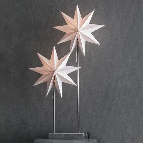 Vianočné osvetlenie Markslöjd Stolná lampa Papierová hviezda Duva s 2 hviezdami