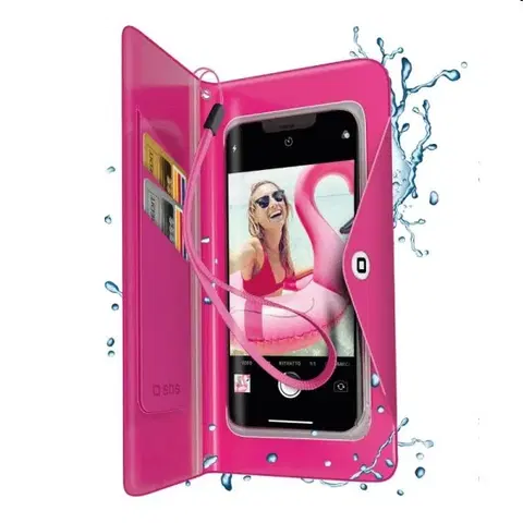 Puzdrá na mobilné telefóny Univerzálne puzdro SBS Splash-resistant pre smartfóny do 6,8'', ružová TEWATERWALP