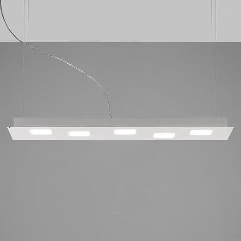Závesné svietidlá Fabbian Fabbian Quarter – biele LED závesné svietidlo 5-pl