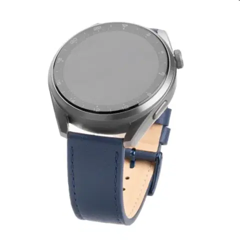 Príslušenstvo k wearables FIXED Kožený remienok s Quick Release so šírkou 20 mm pre inteligentné hodinky, modrá FIXLST-20MM-BL