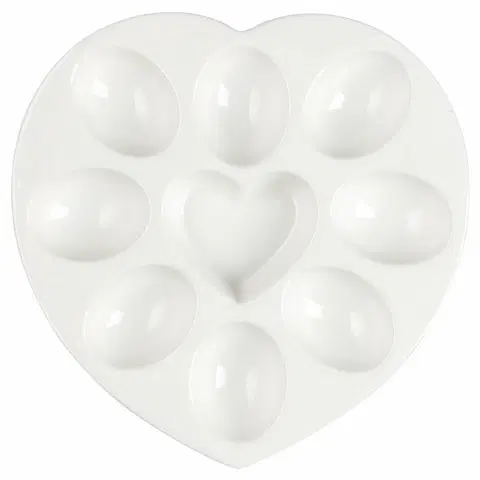 Stojančeky na vajíčka Florina Porcelánový tanier na vajíčka Heart, 20 x 20 cm