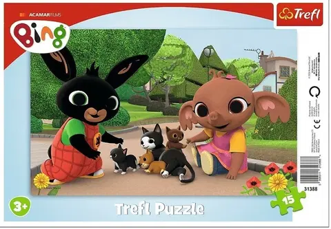Hračky puzzle TREFL - puzzle 15 Hra s mačiatkami