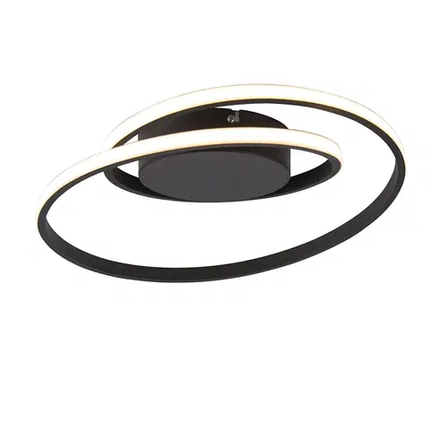 Stropne svietidla Dizajnové stropné svietidlo čierne vrátane LED 3-stupňového stmievania - Krula