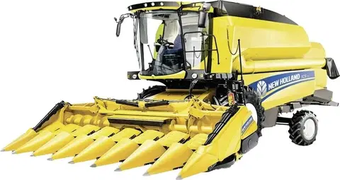 Hračky - dopravné stroje a traktory BBURAGO - Farmland Kombajn na kukuricu New Holland TC5.90 - 18cm