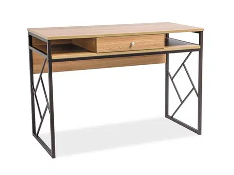 Písacie stoly ELSEN B, písací stôl, dub, hnedá