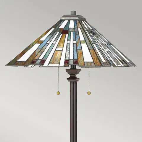 Stojacie lampy QUOIZEL Stojacia lampa Maybeck v dizajne Tiffany