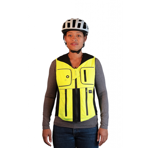 Chrániče na snowboard Airbagová vesta pre cyklistov Helite B'Safe zeleno-žltá - XL