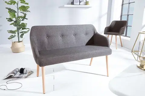 Lavice do jedálne LuxD Dizajnová lavica Sweden tmavo sivá