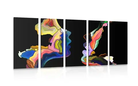 Abstraktné obrazy 5-dielny obraz abstraktné tváre ľudských bytostí