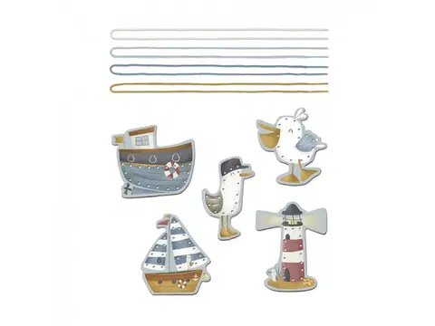 Kreatívne a výtvarné hračky LITTLE DUTCH - Šnurovacie karty Námornícky záliv