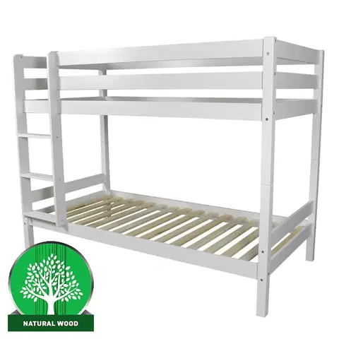 Drevené postele Poschodová posteľ Adara 190x90 biely