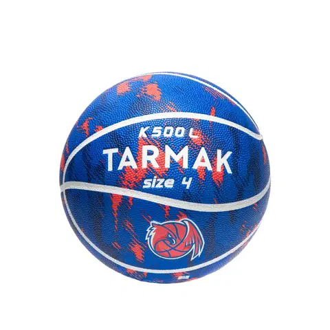 lopty Detská basketbalová lopta K500 veľkosť 4 ružovo-modrá