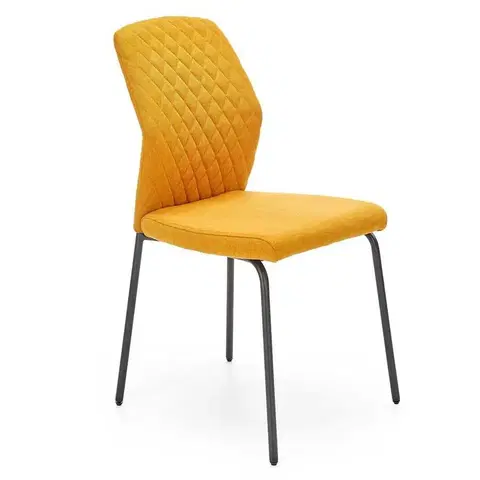 Čalúnené stoličky Stolička K461 tkanina/kov horčicová 46x56x92