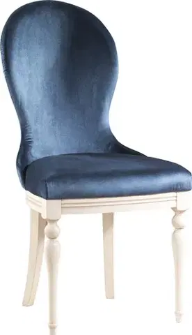 Jedálenské stoličky TARANKO Krzeslo U3 jedálenská stolička tmavomodrá (Velvet-B1 261) / vanilka
